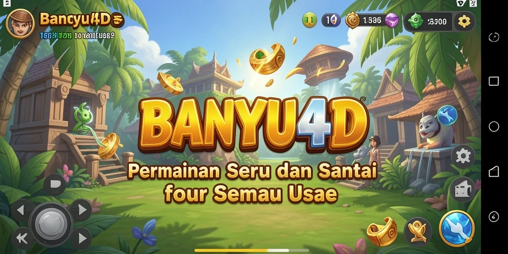 Tampilan gameplay BANYU4D yang ceria dan menghibur.