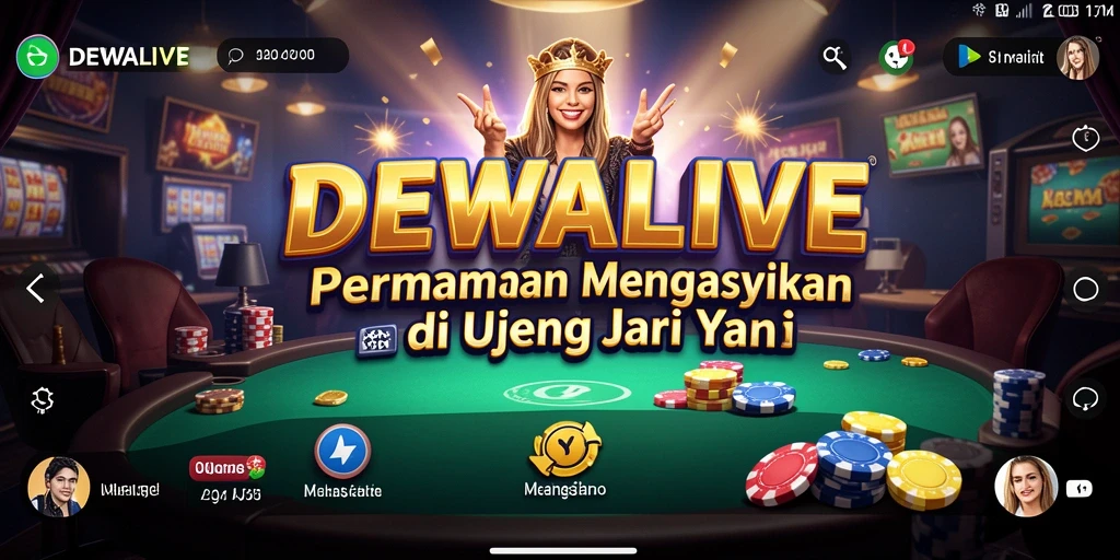 Screenshot gameplay DEWALIVE menunjukkan suasana Kasino yang mendebarkan.