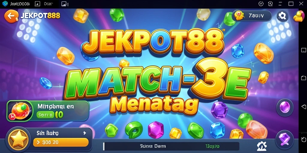 Tampilan gameplay seru dalam JEKPOT88 dengan item colorful.