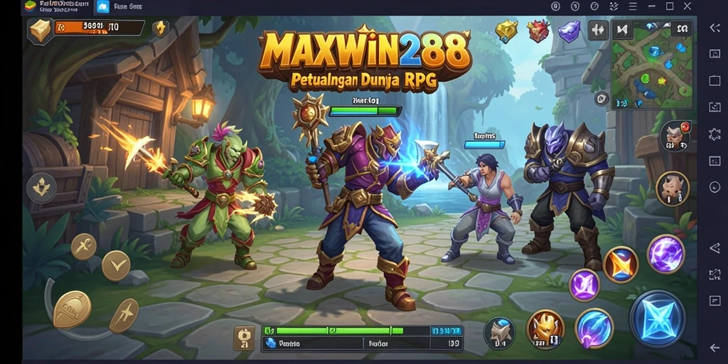 Screenshot gameplay <strong>MAXWIN288</strong> menampilkan pertarungan seru dan eksplorasi dunianya.