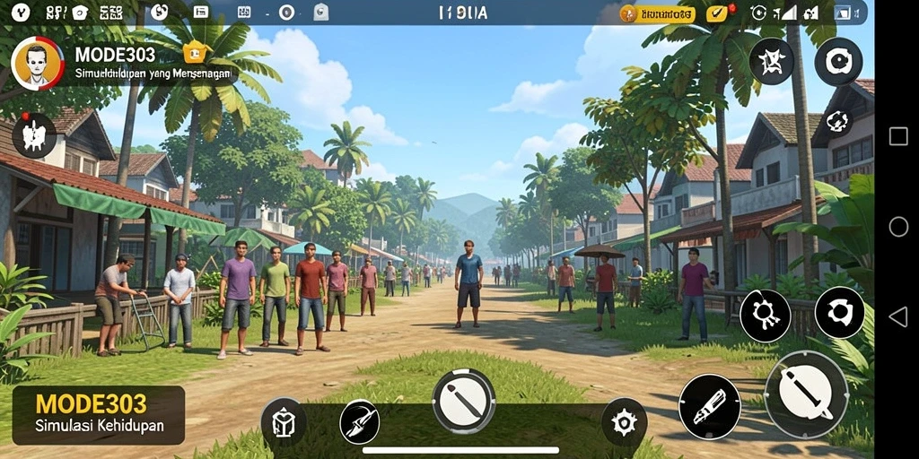 Tampilan gameplay yang menonjol dalam simulasi kehidupan.