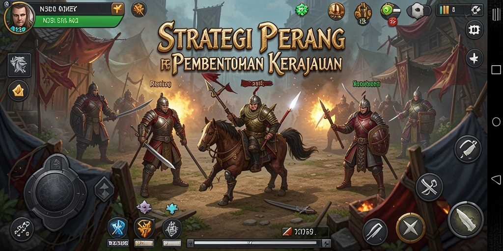Screenshot gameplay N32 menampilkan pertempuran antar pasukan yang mendebarkan.