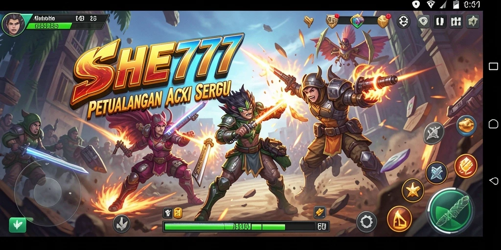 Gameplay aksi yang intens dan menegangkan di SHE777.