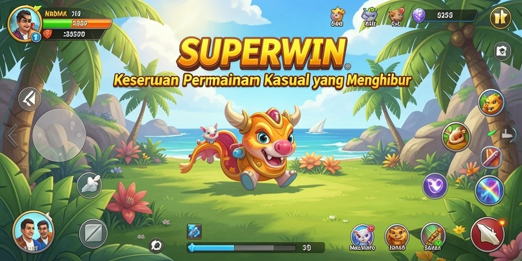 Tampilan gameplay seru dari SUPERWIN yang menghibur.